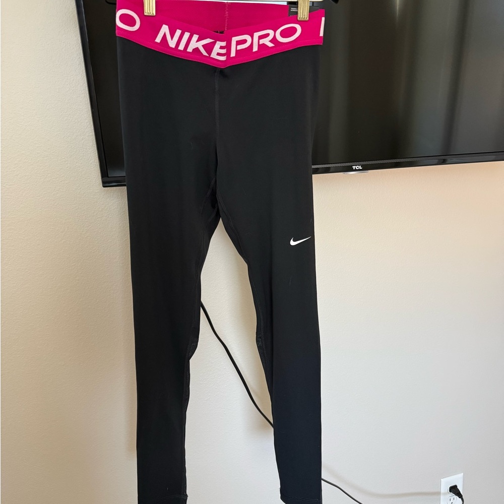 Nike Kids Black and Pink Leggings